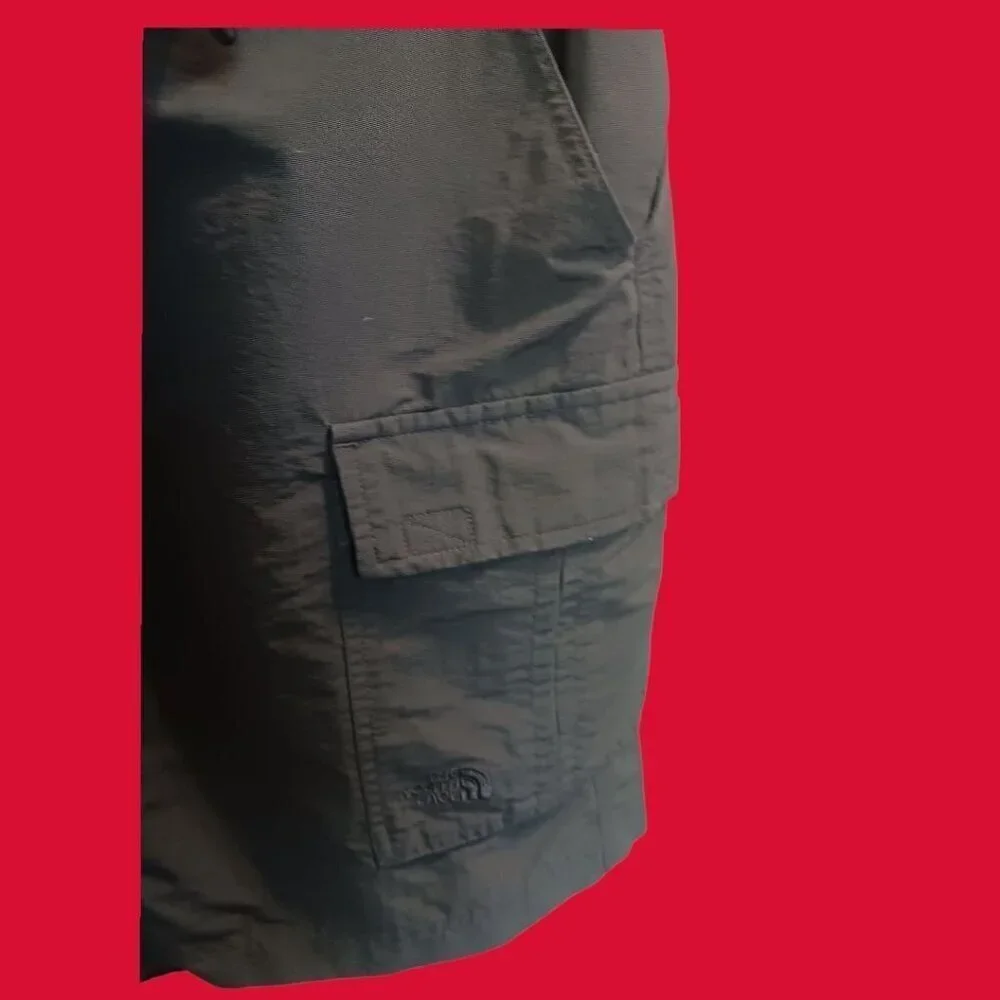 The North Face Mens Cargo Shorts Belted Lightweight Dark Gray Size Medium